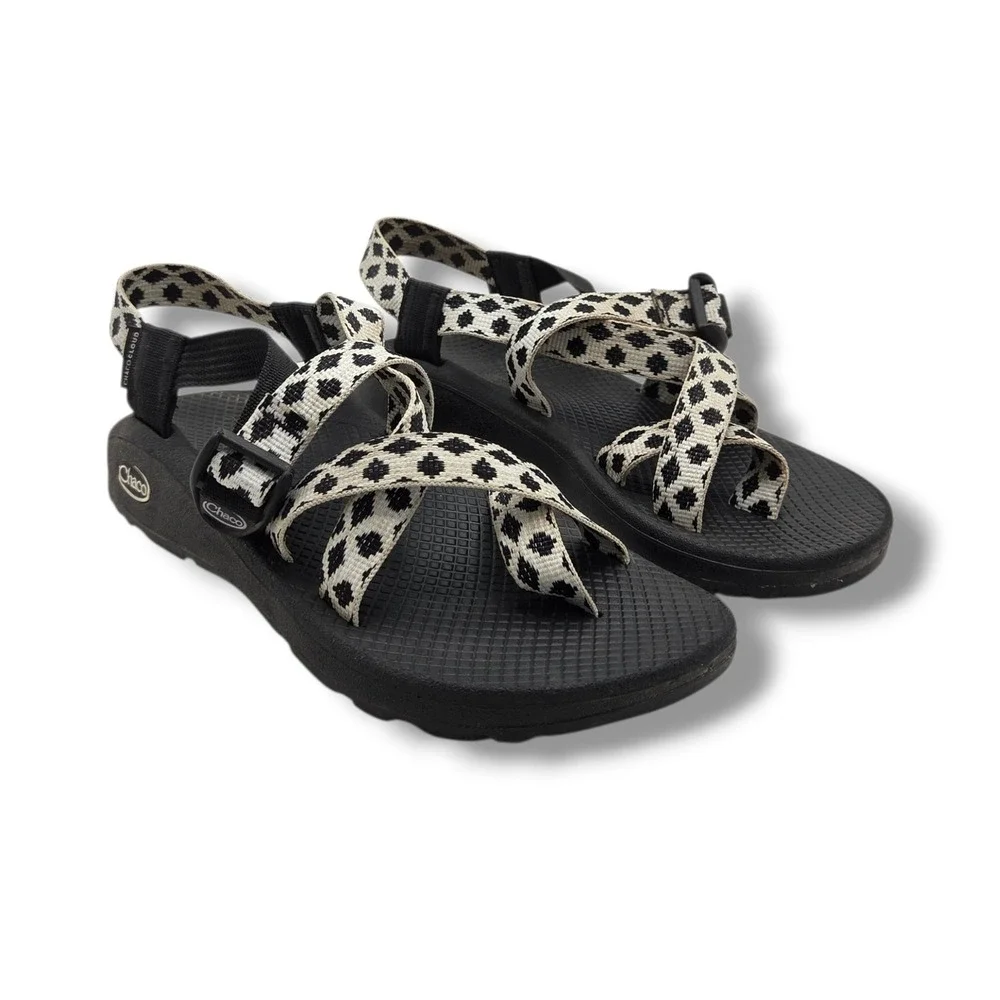 Chaco‎ Z/Cloud 2 Sandals Womens 8 Quilt Black White Hiking Outdoor